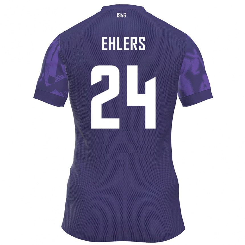 נשים כדורגל יאניק אהלרס #24 סגול לבן ג'רזי ביתית 2025/26