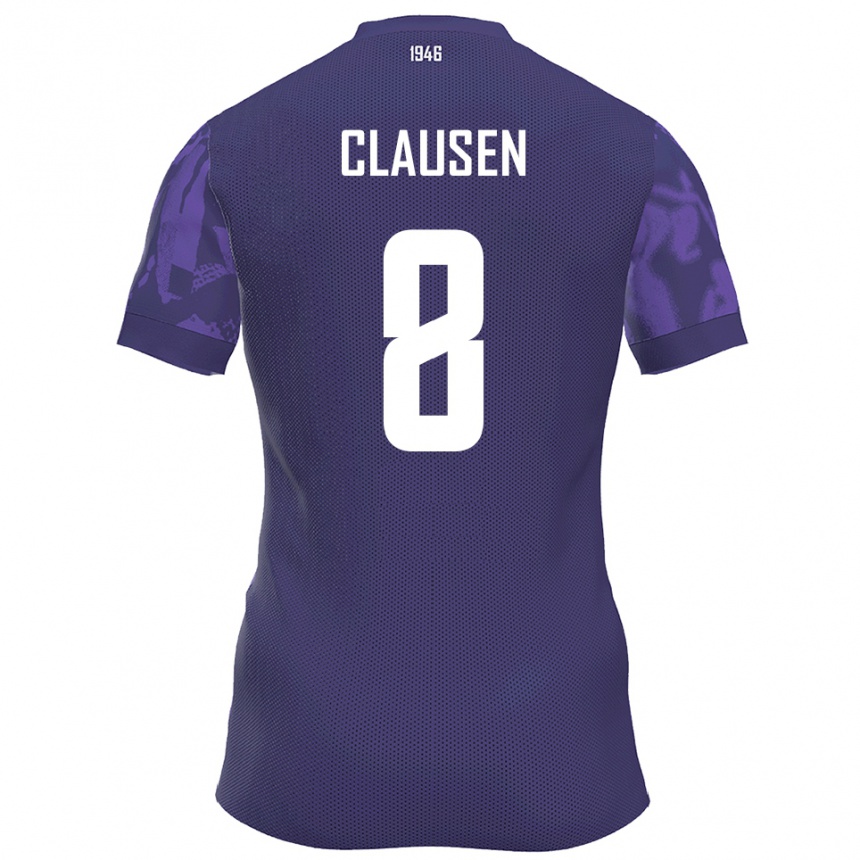 נשים כדורגל מיקה קלאוזן #8 סגול לבן ג'רזי ביתית 2025/26