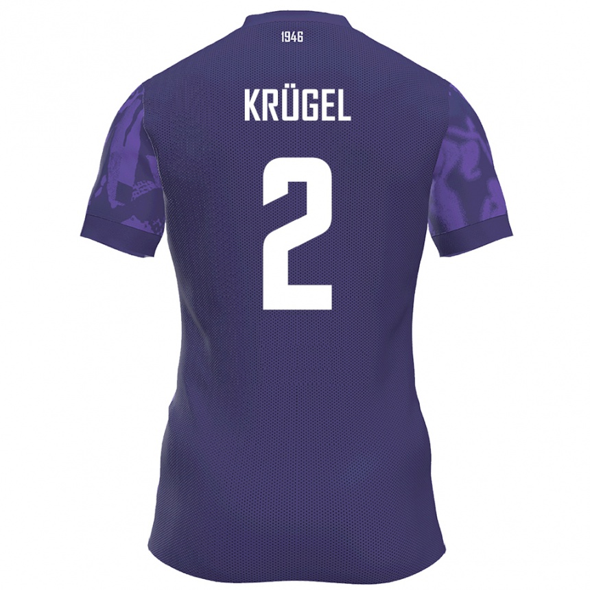 נשים כדורגל Theo Krügel #2 סגול לבן ג'רזי ביתית 2025/26