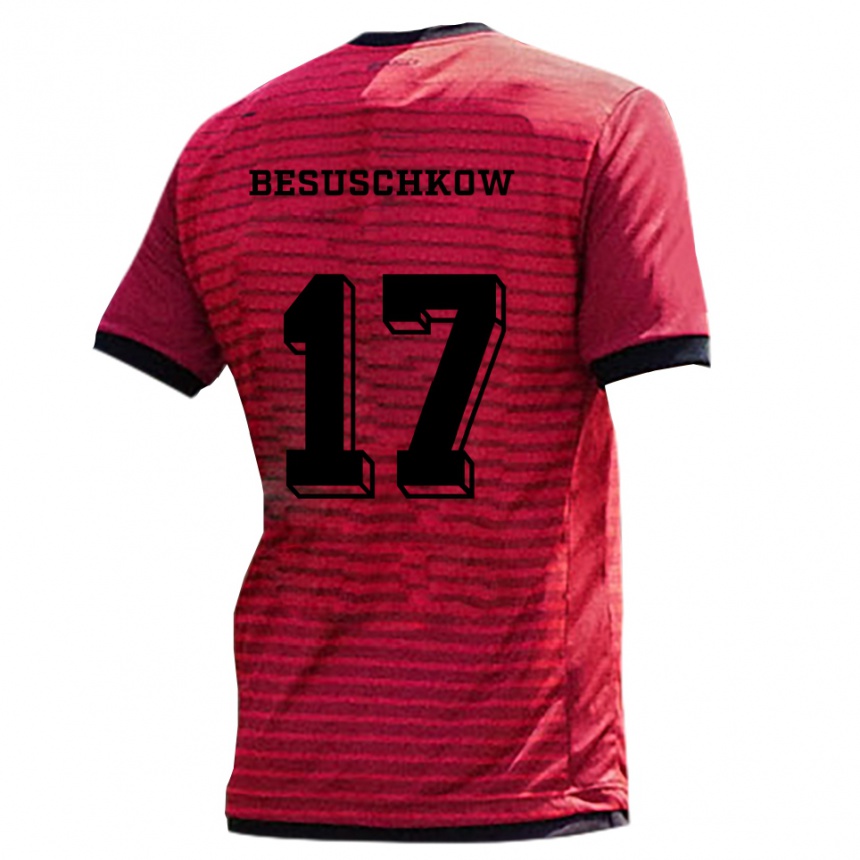 נשים כדורגל Max Besuschkow #17 אדום שחור ג'רזי ביתית 2025/26