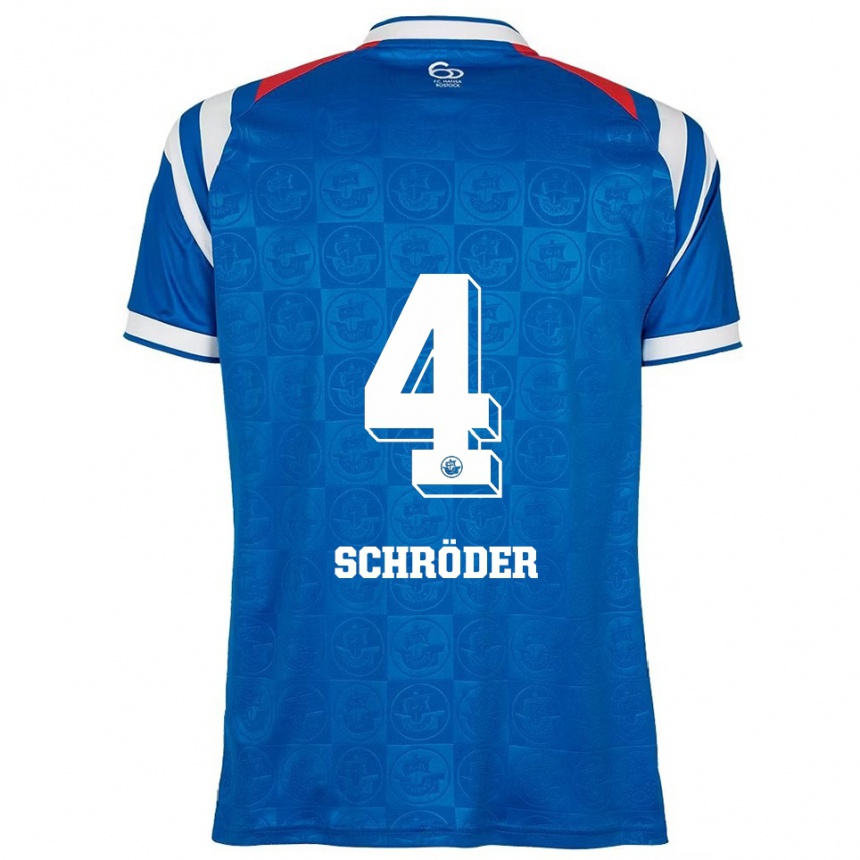 נשים כדורגל Lisa Schröder #4 כחול לבן אדום ג'רזי ביתית 2025/26