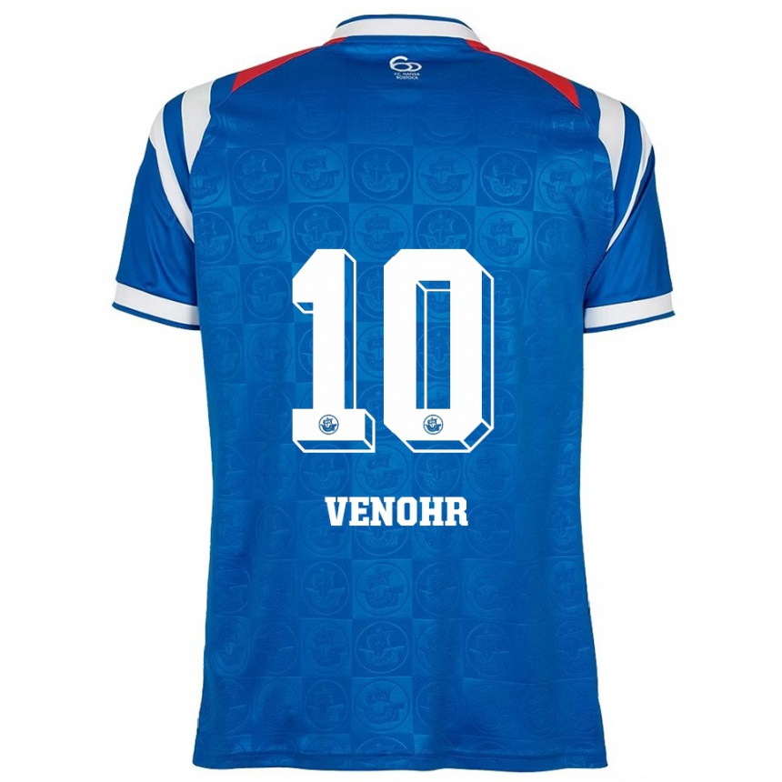 נשים כדורגל Matheo Venohr #10 כחול לבן אדום ג'רזי ביתית 2025/26