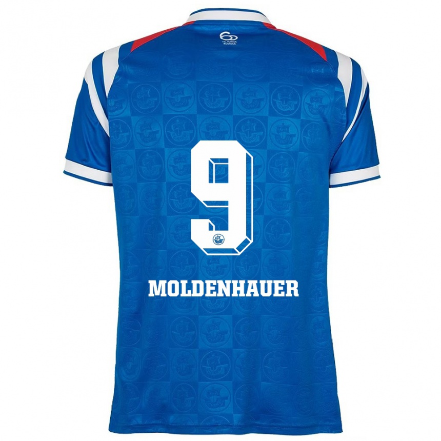 נשים כדורגל Max Moldenhauer #9 כחול לבן אדום ג'רזי ביתית 2025/26