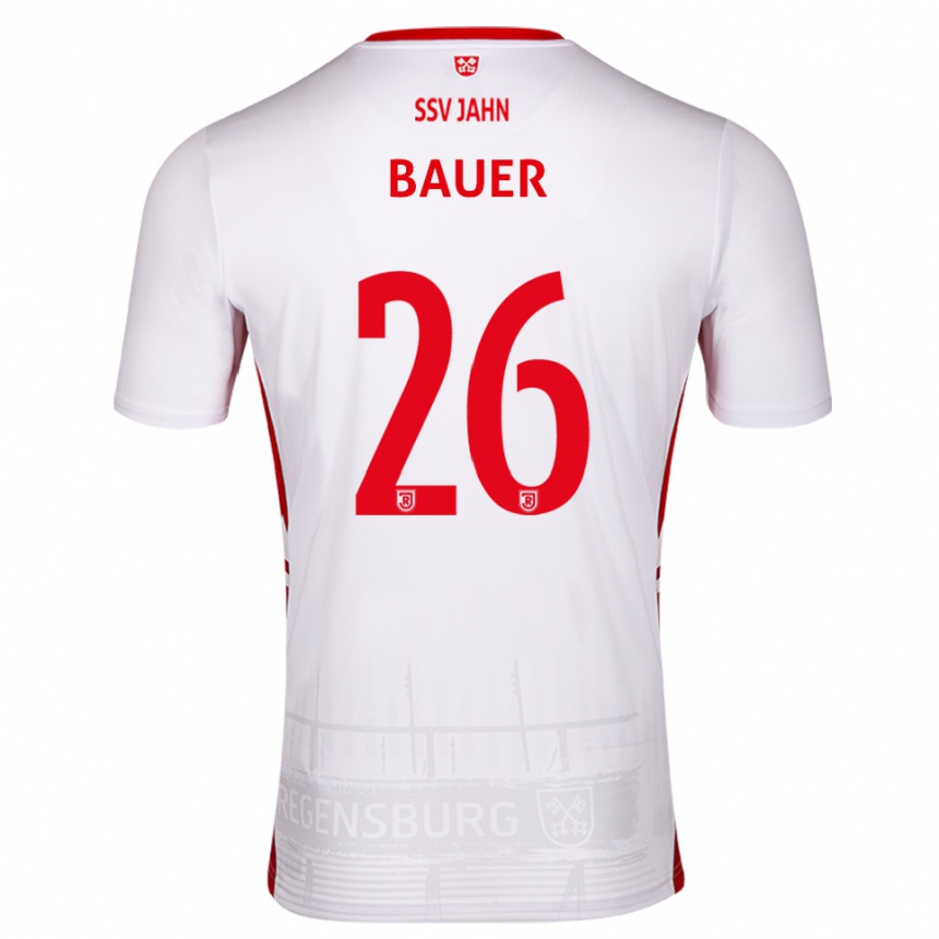 נשים כדורגל בנדיקט באואר #26 לבן אדום ג'רזי ביתית 2025/26