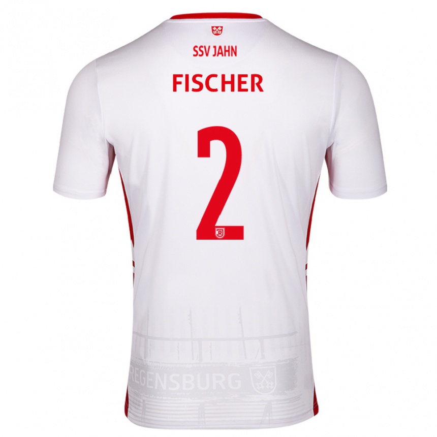 נשים כדורגל Florian Fischer #2 לבן אדום ג'רזי ביתית 2025/26