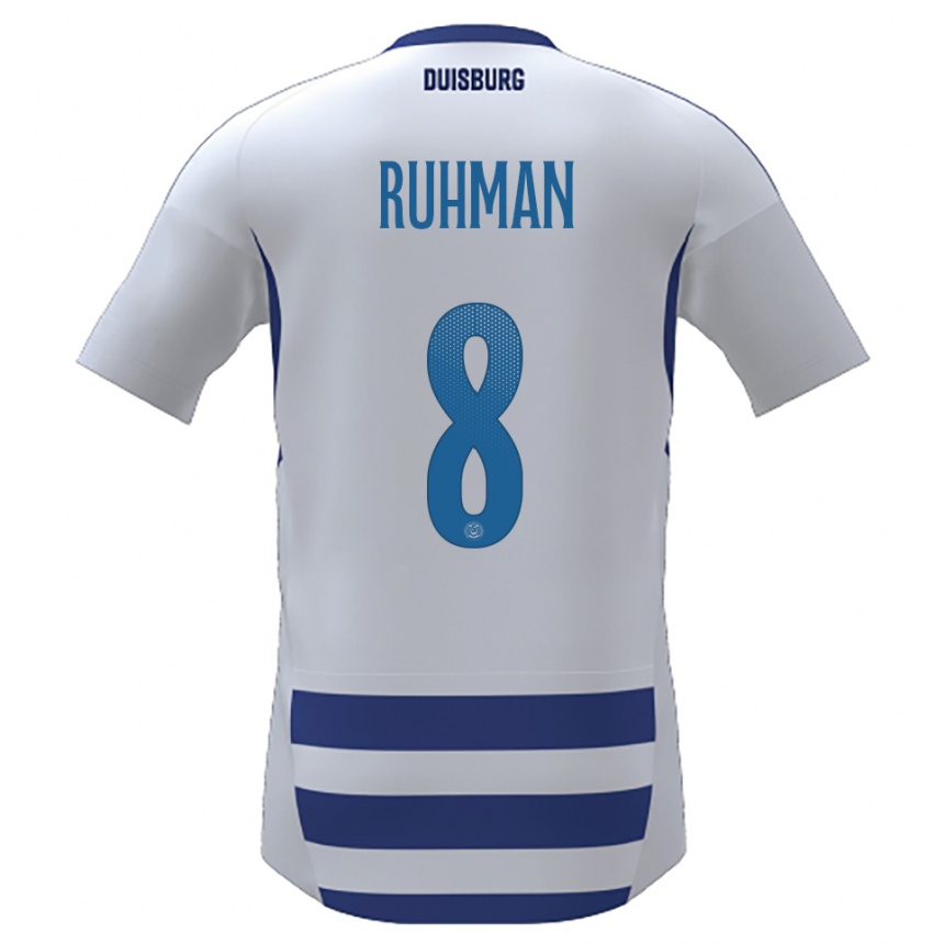 נשים כדורגל Ayesha Abd El Ruhman #8 לבן כחול ג'רזי ביתית 2025/26