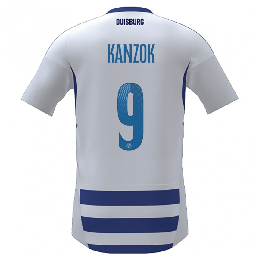 נשים כדורגל Philipp Kanzok #9 לבן כחול ג'רזי ביתית 2025/26