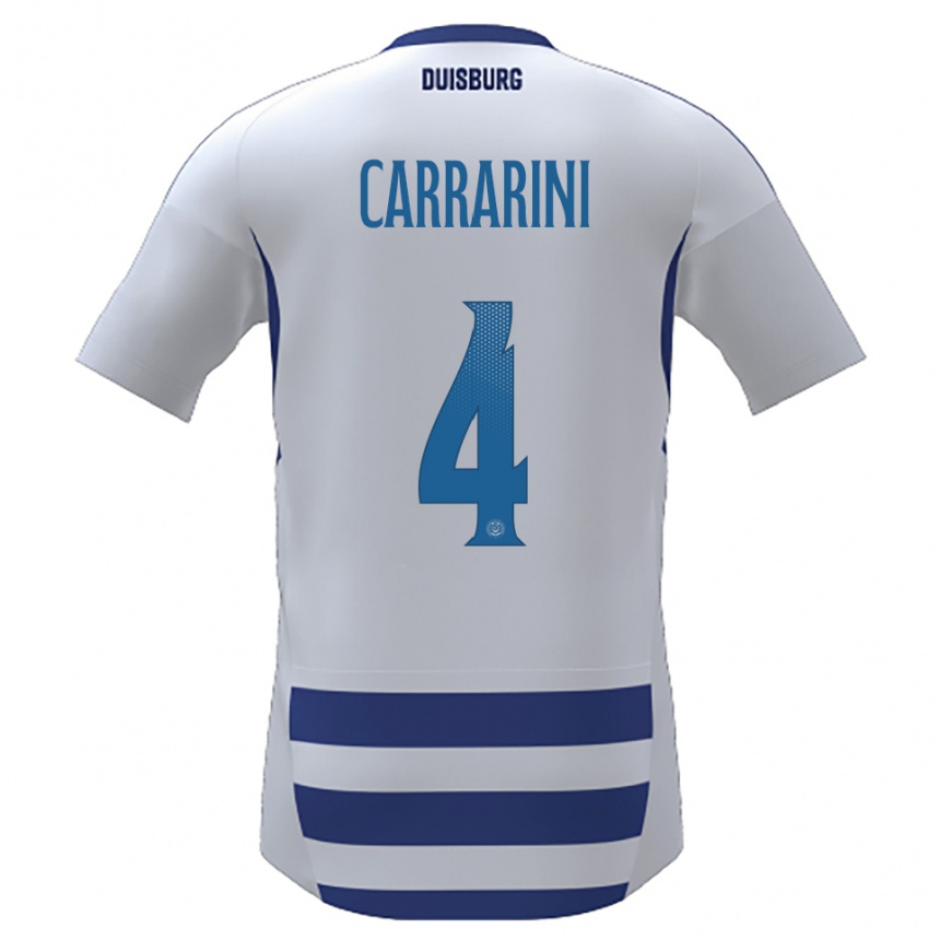 נשים כדורגל Ellie Carrarini #4 לבן כחול ג'רזי ביתית 2025/26