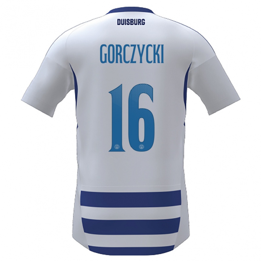 נשים כדורגל אדריאן גורצ׳יצקי #16 לבן כחול ג'רזי ביתית 2025/26