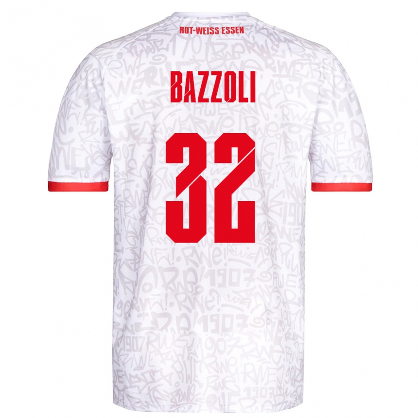 נשים כדורגל לוקה ג׳וליאנו באזולי #32 לבן אדום ג'רזי ביתית 2025/26