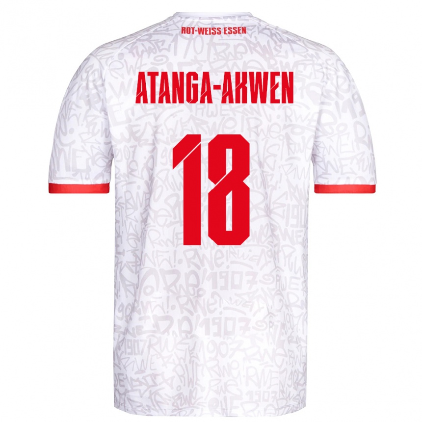 נשים כדורגל Randy-Tamufor Atanga-Akwen #18 לבן אדום ג'רזי ביתית 2025/26