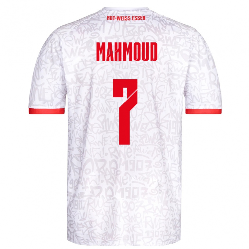 נשים כדורגל Bakir Mahmoud #7 לבן אדום ג'רזי ביתית 2025/26