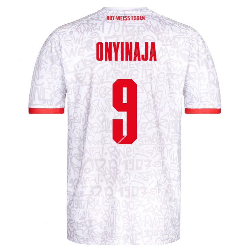 נשים כדורגל Leonard Onyinaja #9 לבן אדום ג'רזי ביתית 2025/26