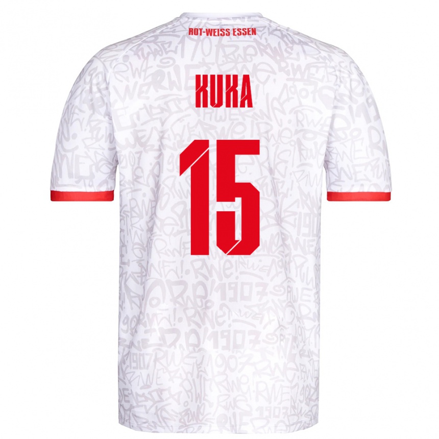 נשים כדורגל Hamid Kuka #15 לבן אדום ג'רזי ביתית 2025/26
