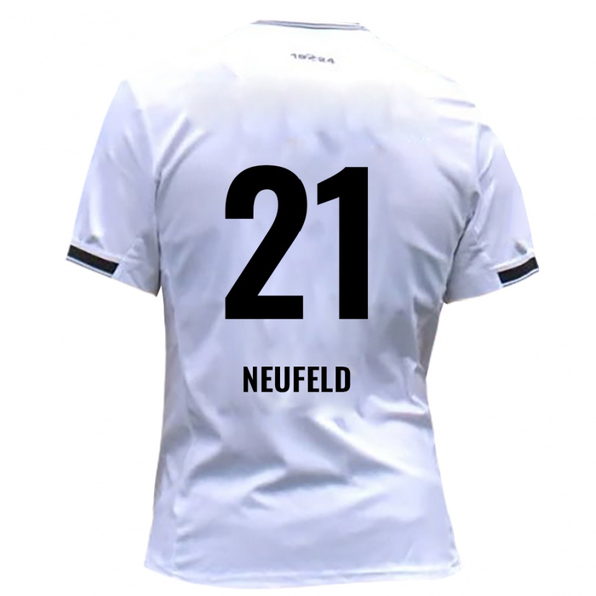 נשים כדורגל Simon Neufeld #21 לבן אדום ג'רזי ביתית 2025/26