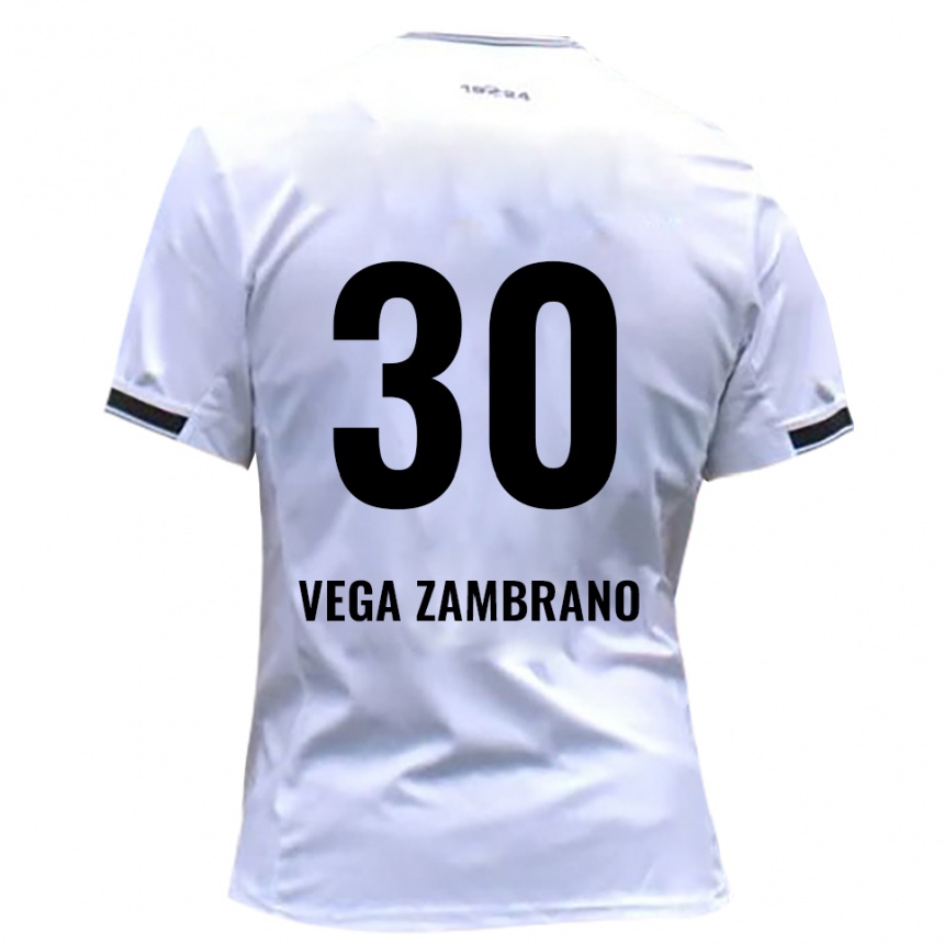 נשים כדורגל ליאן וגה זמבראנו #30 לבן אדום ג'רזי ביתית 2025/26