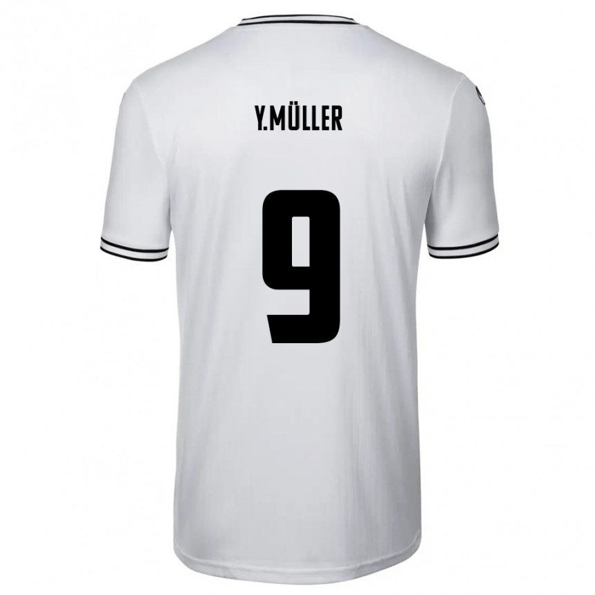 נשים כדורגל Yannick Müller #9 לבן שחור ג'רזי ביתית 2025/26