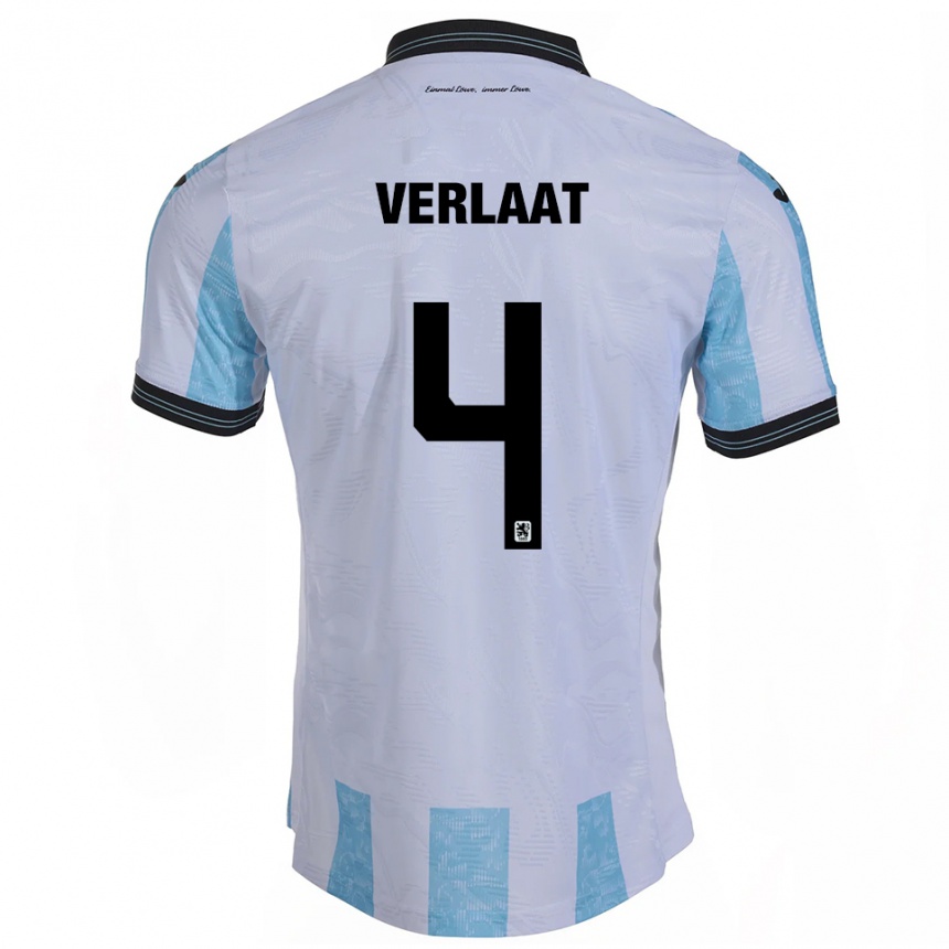 נשים כדורגל Jesper Verlaat #4 לבן תכלת ג'רזי ביתית 2025/26