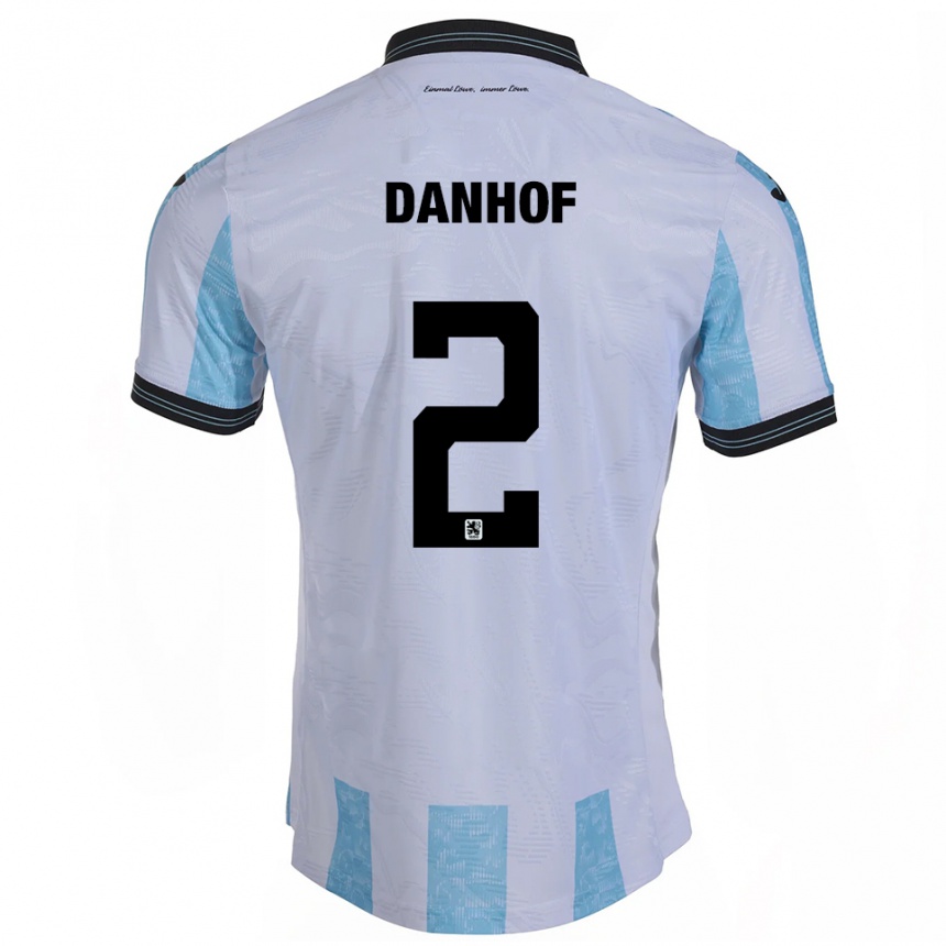נשים כדורגל טים דנהוף #2 לבן תכלת ג'רזי ביתית 2025/26