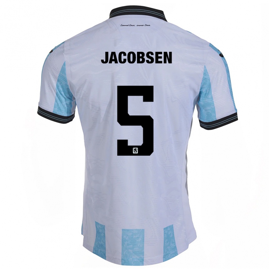 נשים כדורגל ת׳ורה יאקובסן #5 לבן תכלת ג'רזי ביתית 2025/26