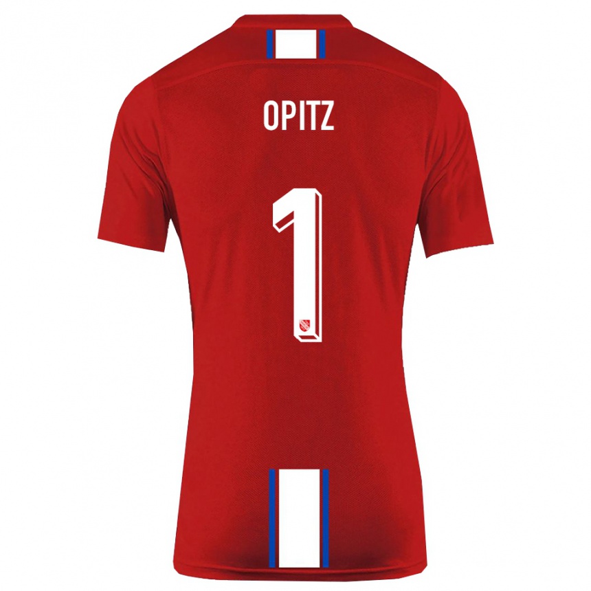 נשים כדורגל Tom Opitz #1 אדום לבן ג'רזי ביתית 2025/26