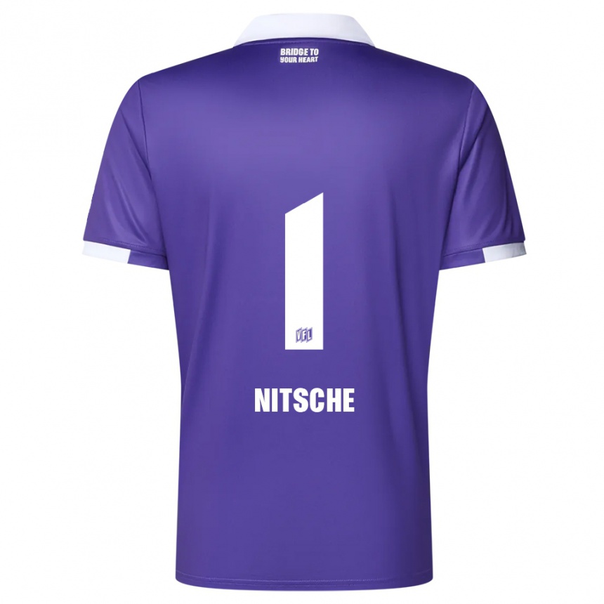 נשים כדורגל Till Nitsche #1 סגול לבן ג'רזי ביתית 2025/26