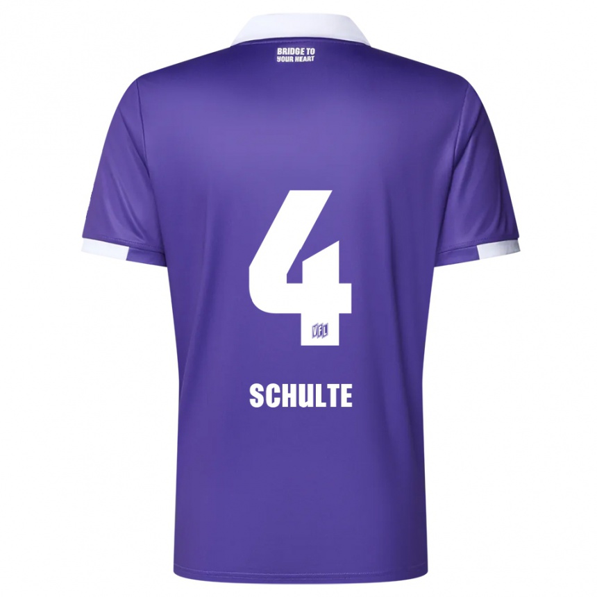 נשים כדורגל Henry Schulte #4 סגול לבן ג'רזי ביתית 2025/26