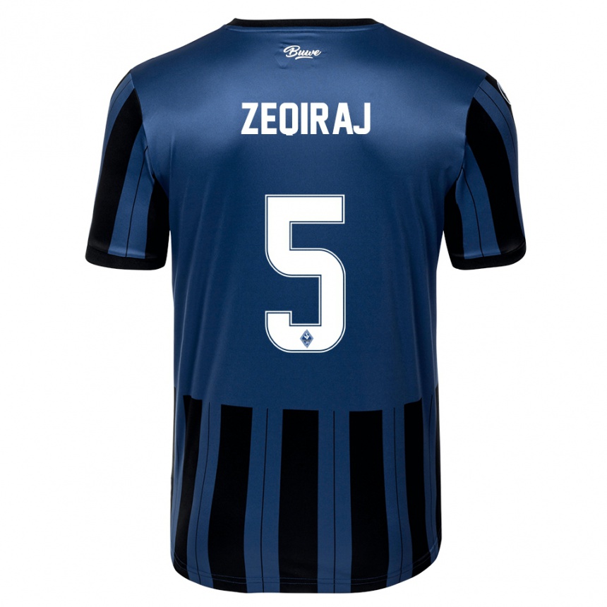 נשים כדורגל Arlind Zeqiraj #5 כחול אפור שחור ג'רזי ביתית 2025/26