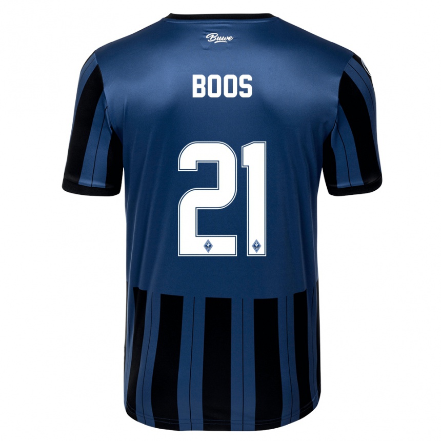 נשים כדורגל Noah Boos #21 כחול אפור שחור ג'רזי ביתית 2025/26
