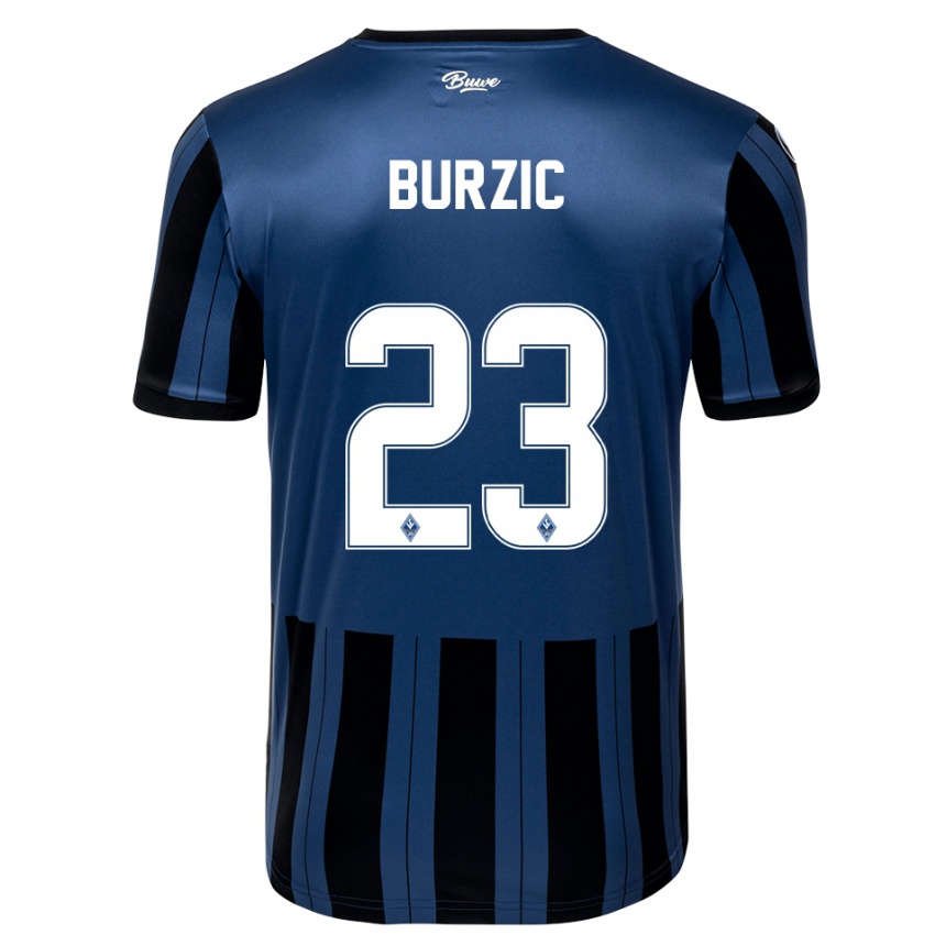 נשים כדורגל Dino Burzic #23 כחול אפור שחור ג'רזי ביתית 2025/26