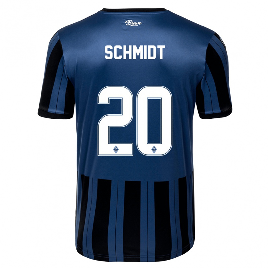 נשים כדורגל לאון ג׳ינו שמידט #20 כחול אפור שחור ג'רזי ביתית 2025/26