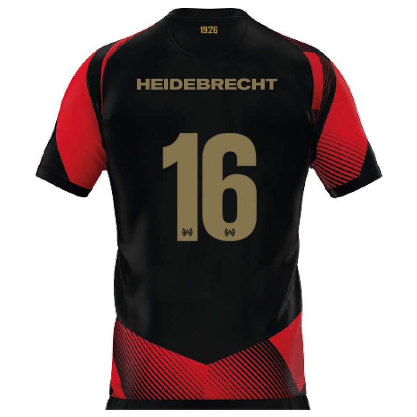 נשים כדורגל Elias Heidebrecht #16 שחור אדום ג'רזי ביתית 2025/26