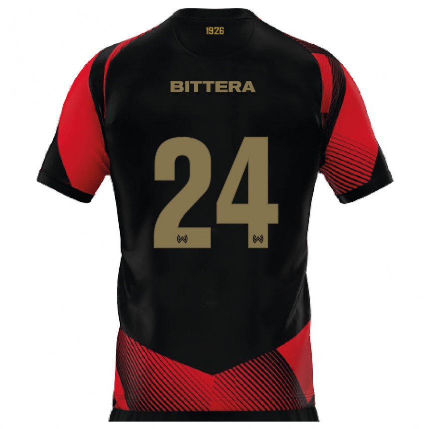 נשים כדורגל Buda Bittera #24 שחור אדום ג'רזי ביתית 2025/26