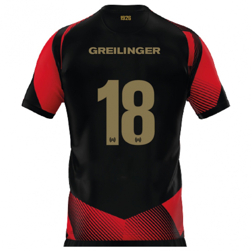 נשים כדורגל פביאן גריילינגר #18 שחור אדום ג'רזי ביתית 2025/26
