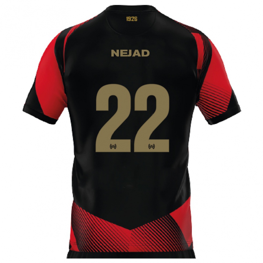 נשים כדורגל מילאד נג'אד #22 שחור אדום ג'רזי ביתית 2025/26