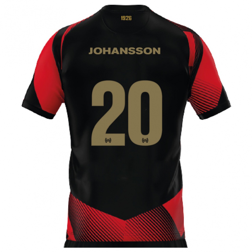 נשים כדורגל ריאן יוהנסון #20 שחור אדום ג'רזי ביתית 2025/26