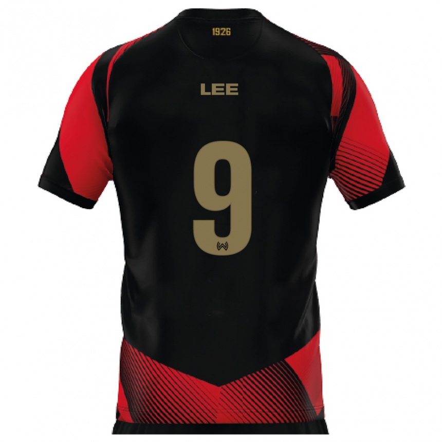 נשים כדורגל סונג-היון לי #9 שחור אדום ג'רזי ביתית 2025/26