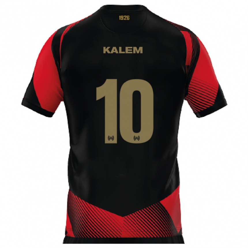 נשים כדורגל רובין קאלם #10 שחור אדום ג'רזי ביתית 2025/26