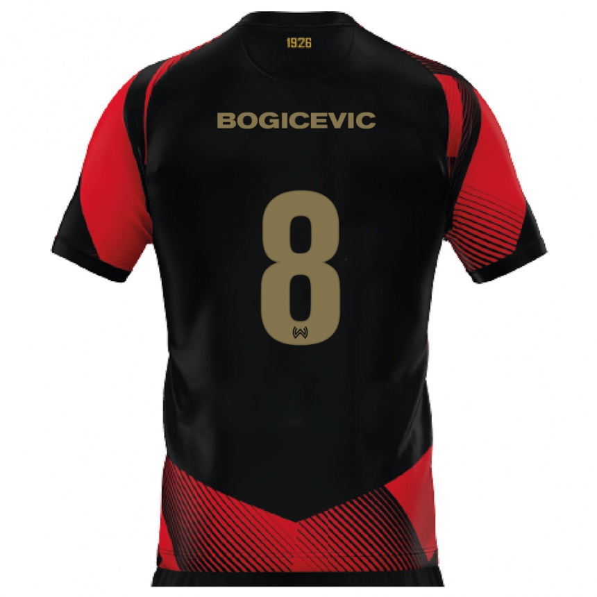 נשים כדורגל דוני בוגיצ׳ביץ׳ #8 שחור אדום ג'רזי ביתית 2025/26