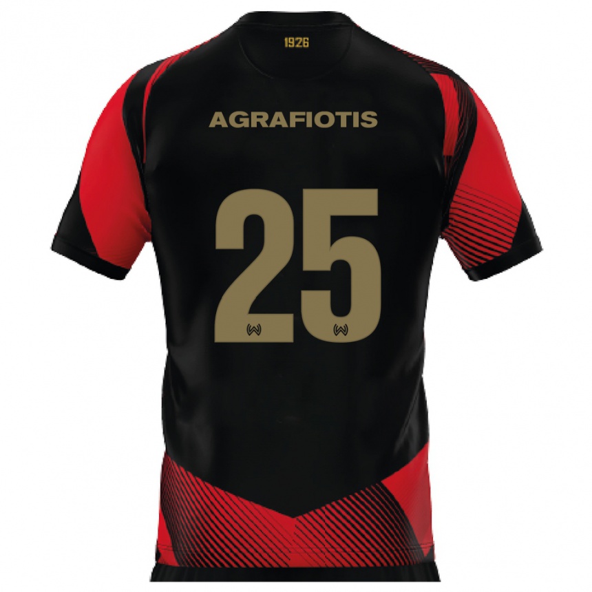 נשים כדורגל ניקולס אגרפיוטיס #25 שחור אדום ג'רזי ביתית 2025/26