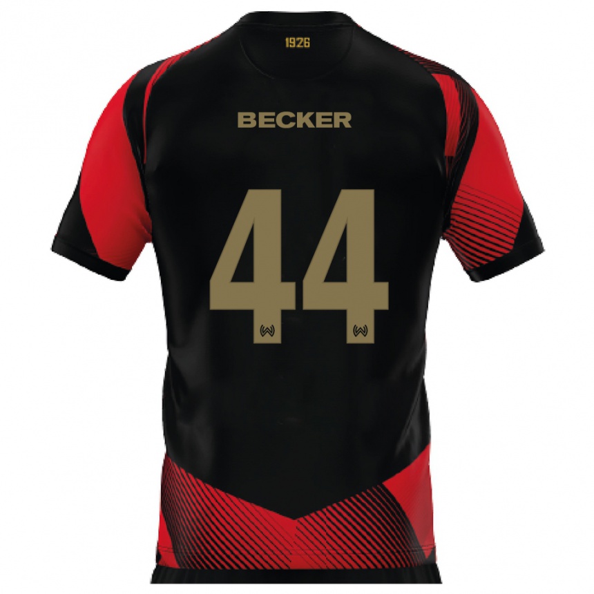 נשים כדורגל Jan Becker #44 שחור אדום ג'רזי ביתית 2025/26