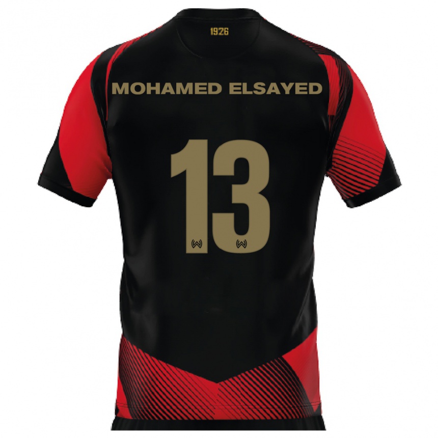 נשים כדורגל סמיר מוחמד אלסייד #13 שחור אדום ג'רזי ביתית 2025/26