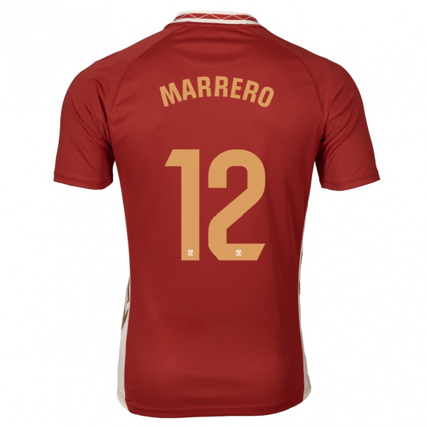 נשים כדורגל Marcos Marrero #12 בורדו זהב הרחק ג'רזי 2025/26