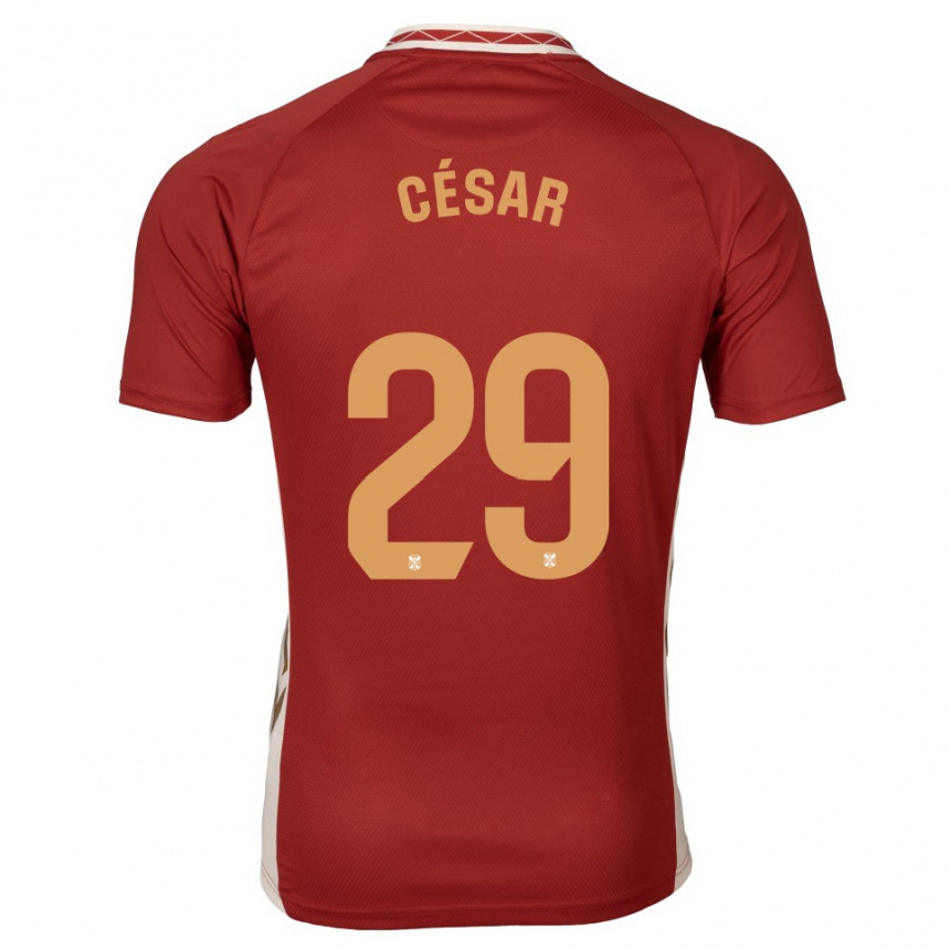 נשים כדורגל César Álvarez #29 בורדו זהב הרחק ג'רזי 2025/26