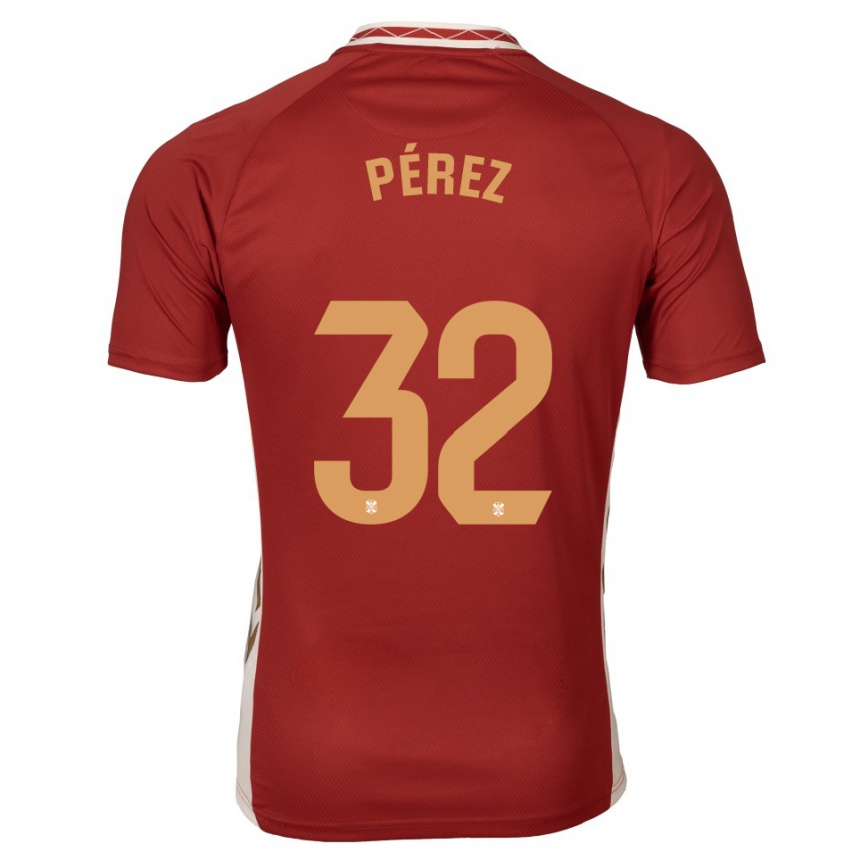 נשים כדורגל Joel Pérez #32 בורדו זהב הרחק ג'רזי 2025/26