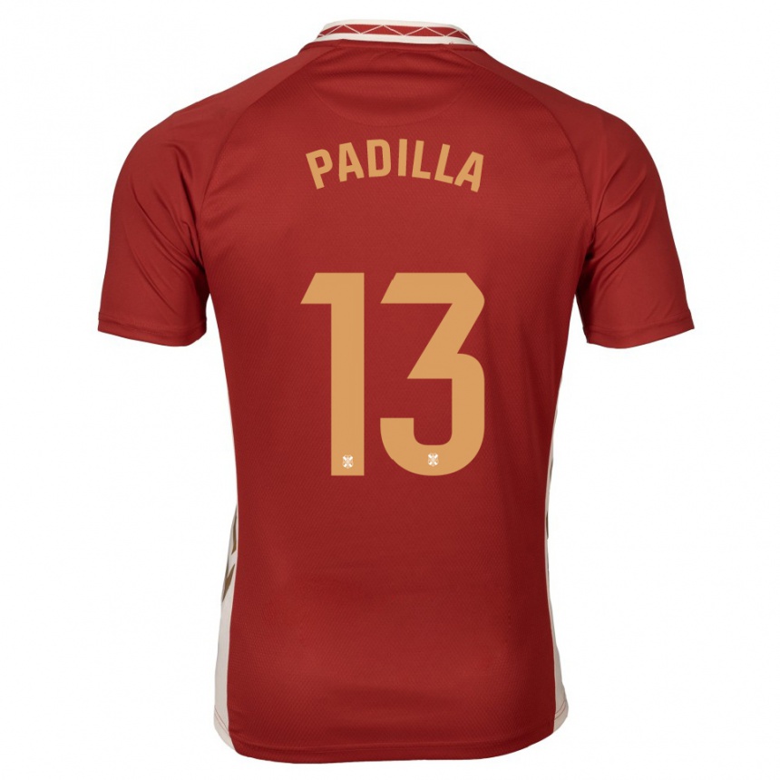 נשים כדורגל Alejandro Padilla #13 בורדו זהב הרחק ג'רזי 2025/26