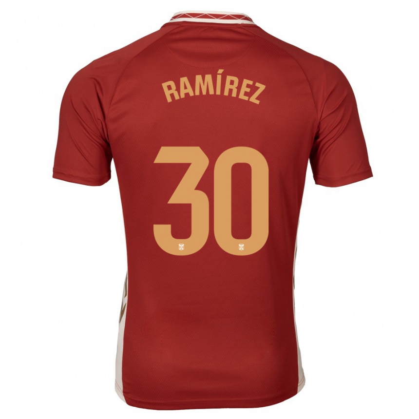נשים כדורגל Álex Ramírez #30 בורדו זהב הרחק ג'רזי 2025/26