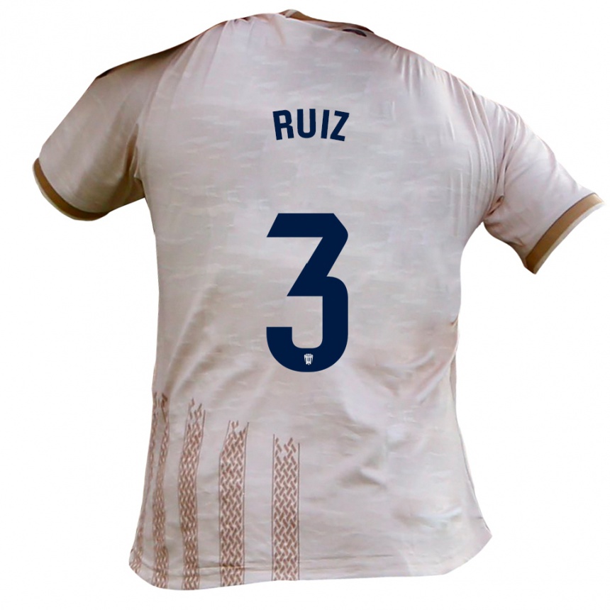 נשים כדורגל דייוויד רואיס #3 לבן מלוכלך חום הרחק ג'רזי 2025/26