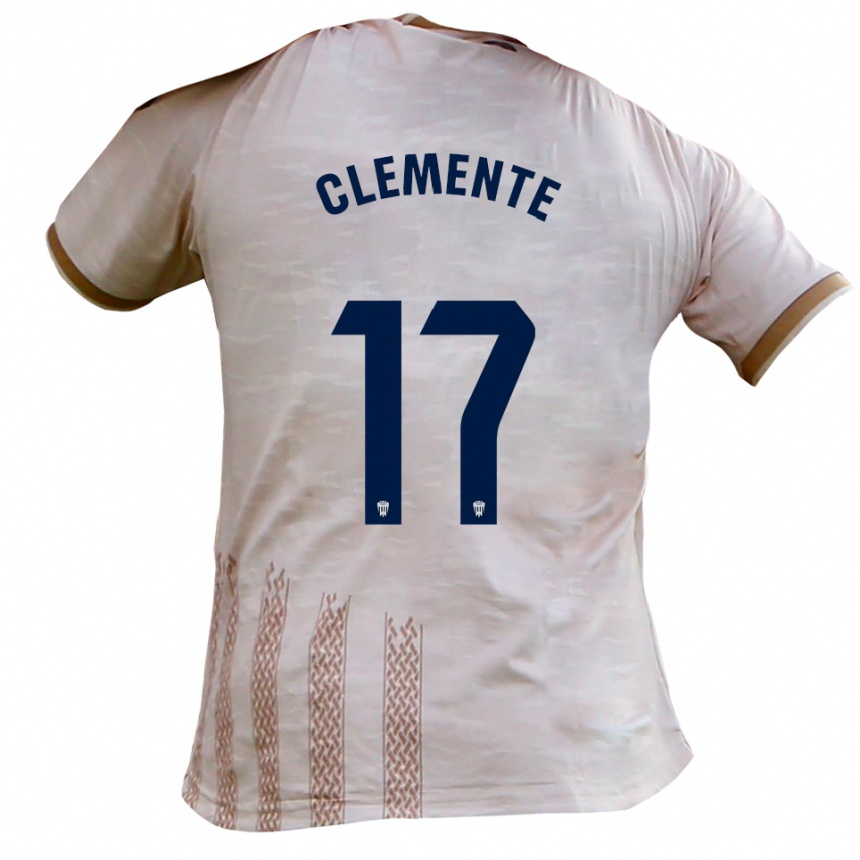 נשים כדורגל חסוס קלמנטה #17 לבן מלוכלך חום הרחק ג'רזי 2025/26