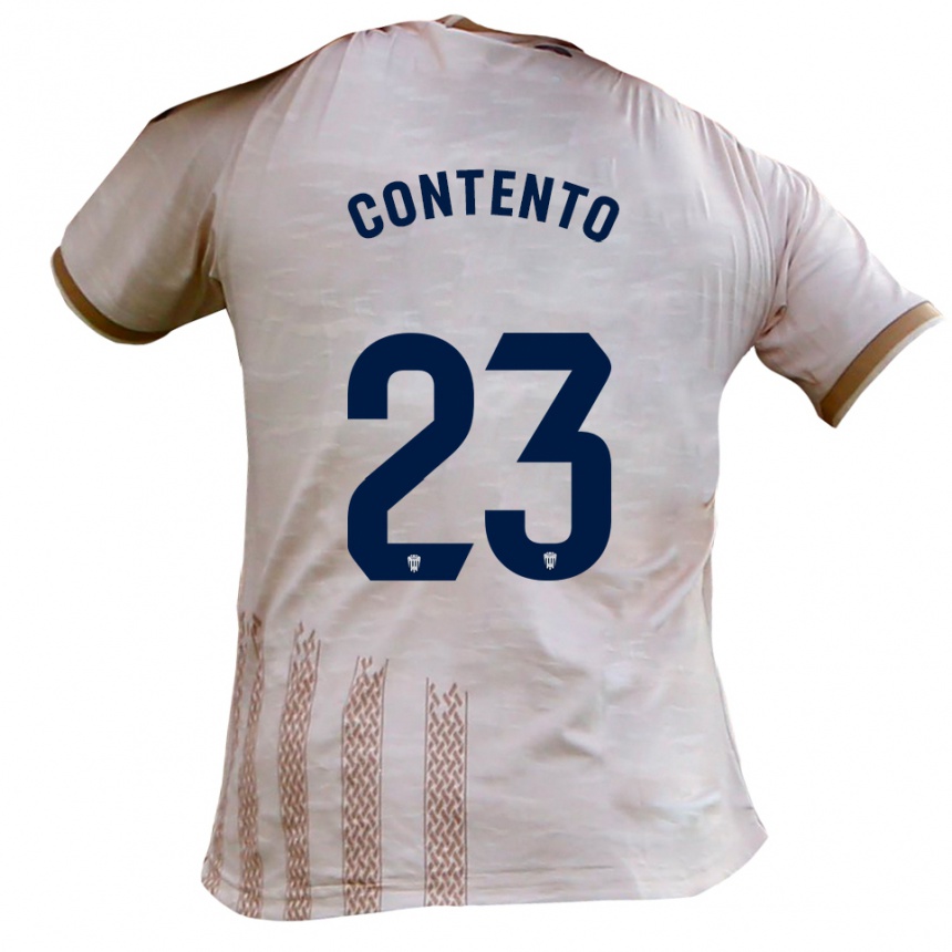 נשים כדורגל Mateo Contento #23 לבן מלוכלך חום הרחק ג'רזי 2025/26